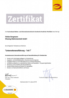 Zertifikat: Unternehmensführung 1