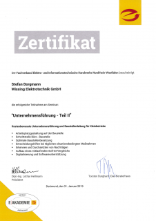 Zertifikat: Unternehmensführung 2
