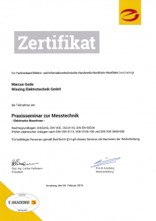 Zertifikat: Praxisseminar zur Messtechnik 1