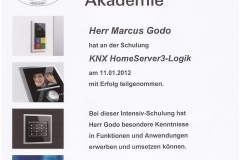Zertifikat: KNX HomeServer3-Logik