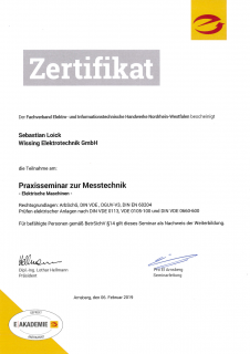 Zertifikat: Messtechnik 1